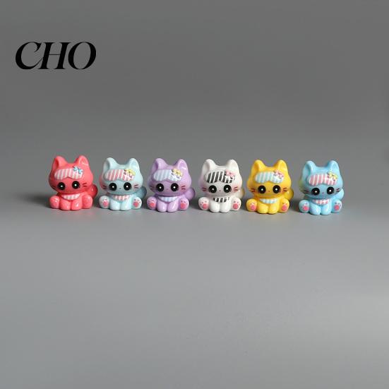 Cute Cat Collectible 3 Pcs Mini Resin Figurines, Cartoon Miniature Kittens Animal Model Tiny Desk Accessory for Fairy Garden, Moss Landscape,