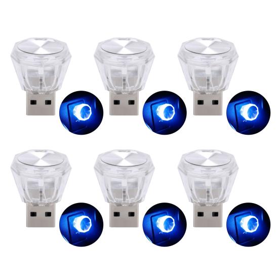 6 шт. USB автомобильное окружающее освещение портативное красочное освещение высокой яркости мини авто светодиодная атмосферная лампа бытовые автомобильные аксессуары