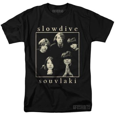 Футболка Slowdive Тур Концерт Мерч Постер Винтажный Графический Дизайн Футболка Унисекс Футболка