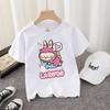 Kids T-shirt Cotton Cute Anime Print Tees Short Sleeve Kawaii Pink Cartoon Girl Summer Casual Clothes Birthday Party Gift