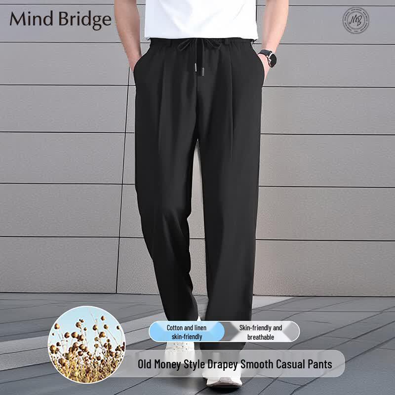 Мужские повседневные брюки Mind Bridge из смеси лиоцелла и льна на кулиске