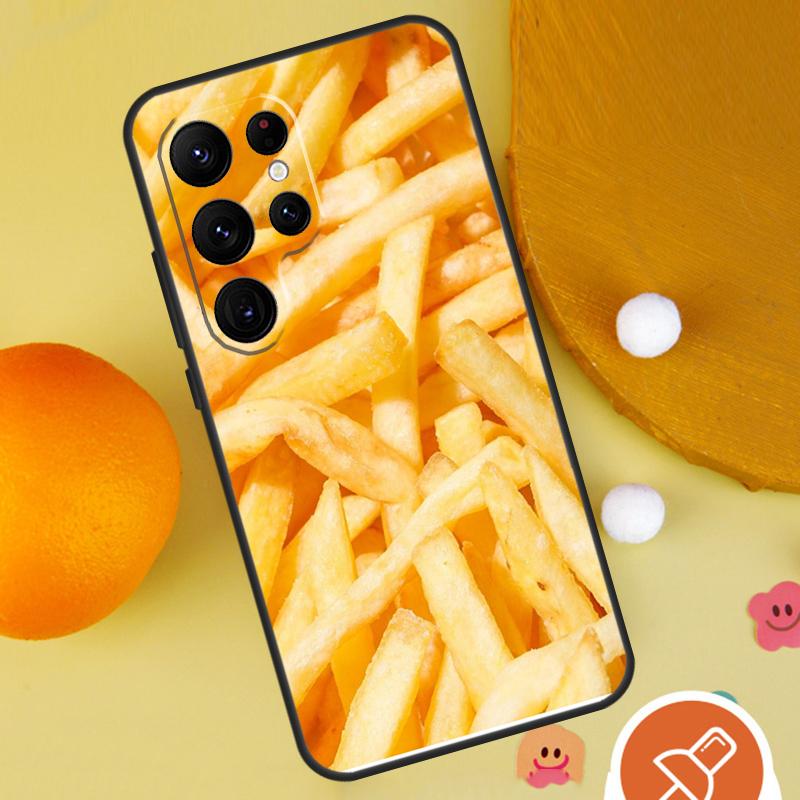 Чехол для телефона с рисунком Картофель фри, Бургер, Пицца для Samsung Galaxy S25 Ultra S24 S23 S22 S21 Ultra S9 S10 Plus S20 FE Funda Cover