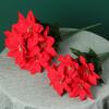 Christmas Decoration Poinsettia Simulation Flower Living Room Christmas Decoration Potted Red Silk Flannel Bouquet