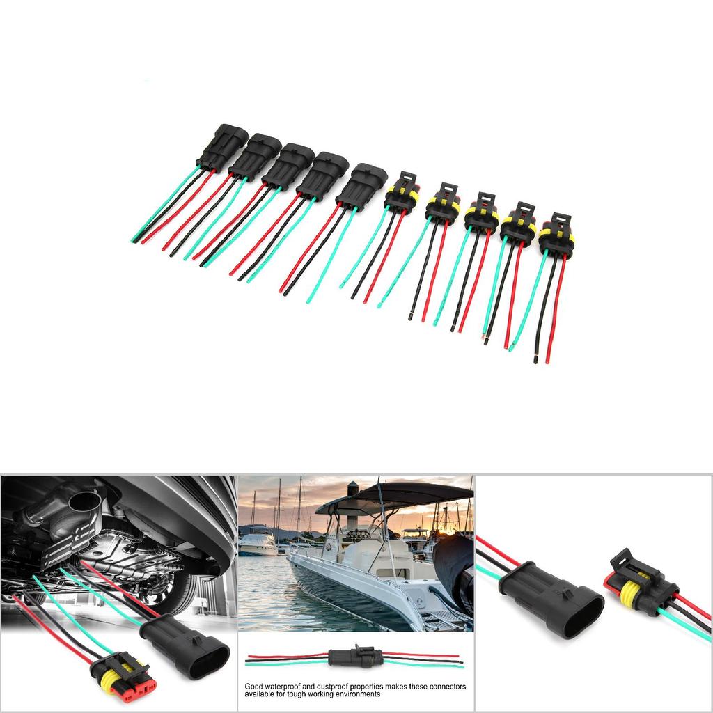 5 комплектов 123-контактный автомобильный водонепроницаемый электрический разъем с проводом 3P