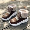 Fashion Nordic Style Woman Winter Wool Fleece Warm Boots Casual Lace Up Ankle Fur Shoes Ladies Outdoor Thick Plush High Top Sneakers