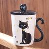 Персонализированная мультяшная кошка белая фарфоровая ручка I керамическая чашка с крышкой офисная кофейная чашка креативная студенческая чашка для молока и воды