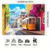 2D plane 1 vibrant travel-themed photography background showcasing colorful trams and historical streets