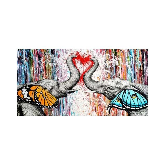 Современное граффити, животное, слон, тигр, лев, холст, картина, настенная живопись, постеры и принты для гостиной, офиса, домашнего декора, без рамки