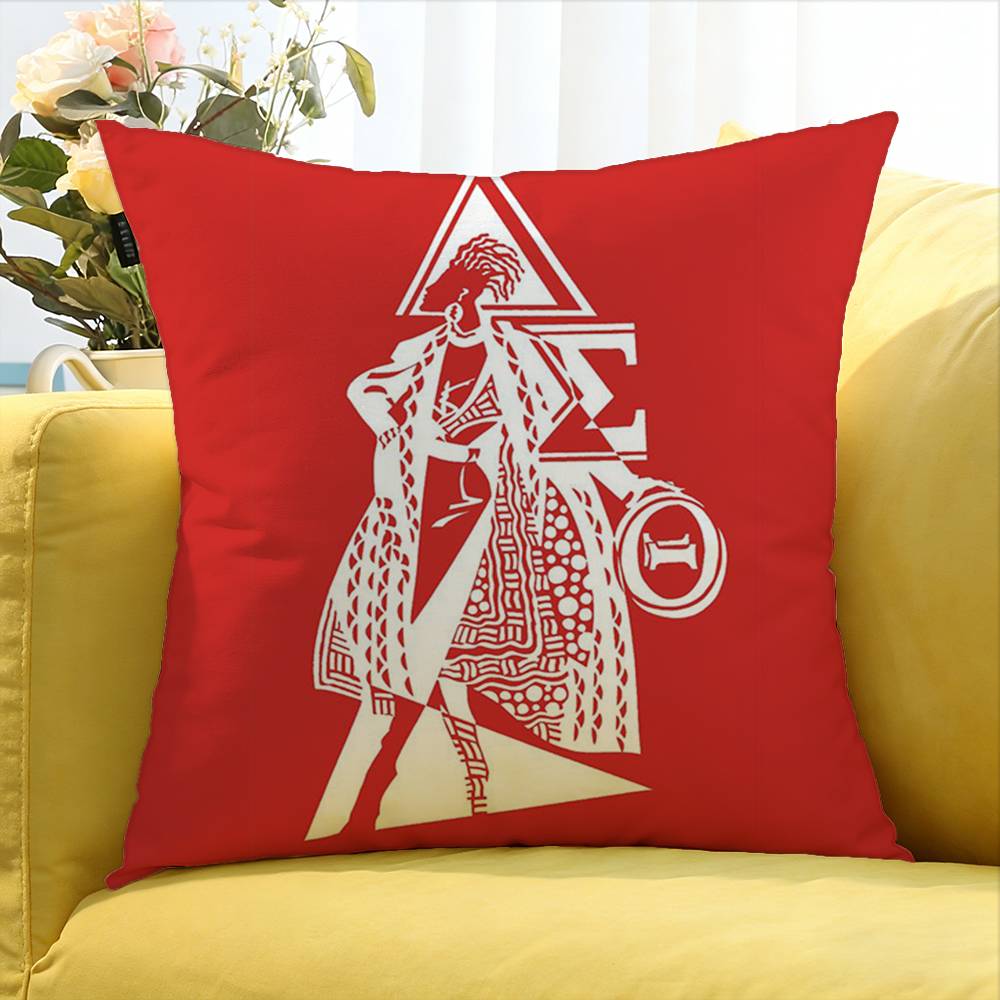 DDelta Sigma Theta World Various Sizes Square Pillow Case For Car Home Bedchamber Decor