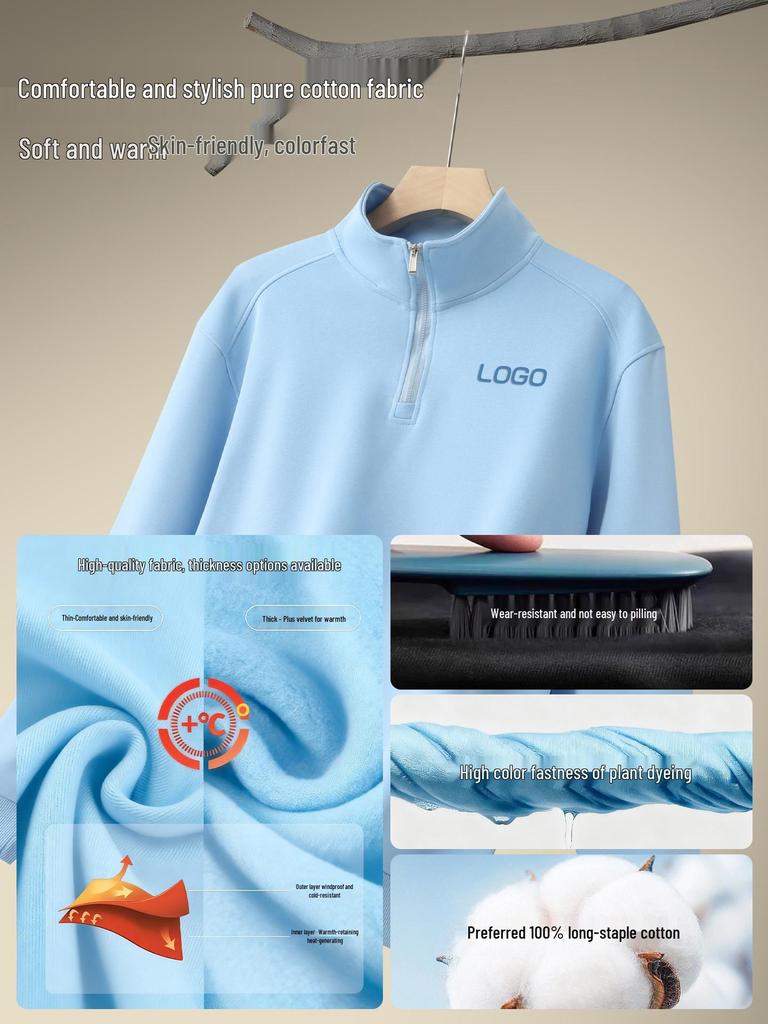 Custom Cotton Hoodie for Restaurant Waitstaff: Milk Tea, Coffee, BBQ - Autumn/Winter Workwear with Logo Print