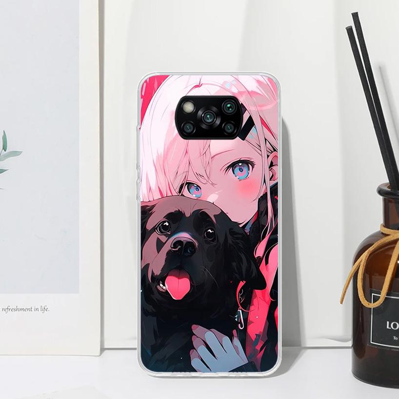 Cute Anime Ins Girls Animal Cat Phone Case For Xiaomi Poco X7 X6 X5 M7 M8 Pro F7 Ultra Redmi 15C 15 13C 13 12C 12 10 10C 10A Art