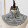 Winter Windproof Knitted Fake Collar Scarf With Wooden Ear Women Turtleneck Warm Knitted False Fake Collar Detachable Scarf