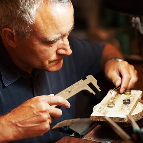 Brass Pocket Caliper - Small Brass Caliper | Metal Caliper Ruler | Pocket Caliper | Brass Handy Caliper with Double Scale, Mm/Inch | Portable Pocket S