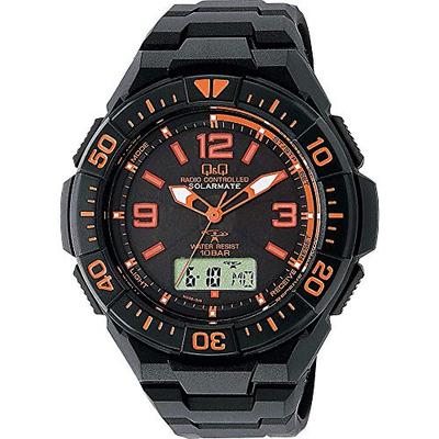 Мужские часы Cue & Cue MD06-315, водонепроницаемость до 10 АТМ, радиоуправляемый солнечный хронограф, черные