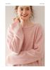 Women's Long Sleeve One-Shoulder Cashmere Knit Sweater - Mid-Length, Rolled Edge, Autumn/Winter Collection