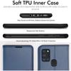 Galaxy A21s Leather Wallet Case - Navy Blue, Flip Cover with 3 Card Slots + Money Pocket, Stand & Wrist Strap, Magnetic Closure 