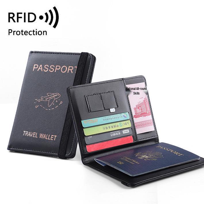 RFID Anti-Theft Cross-Border Travel Passport Wallet Organizer with Multi-Card Slots