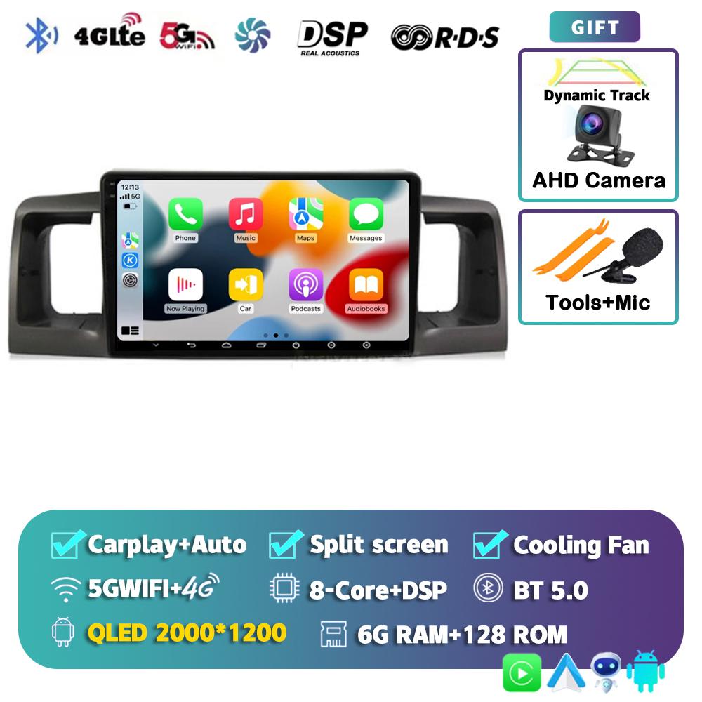 Android 14 Carplay Автомагнитола для Toyota Corolla E120 E 120 BYD F3 2007 2008 2009-2011 Мультимедийный Видеоплеер GPS Стерео