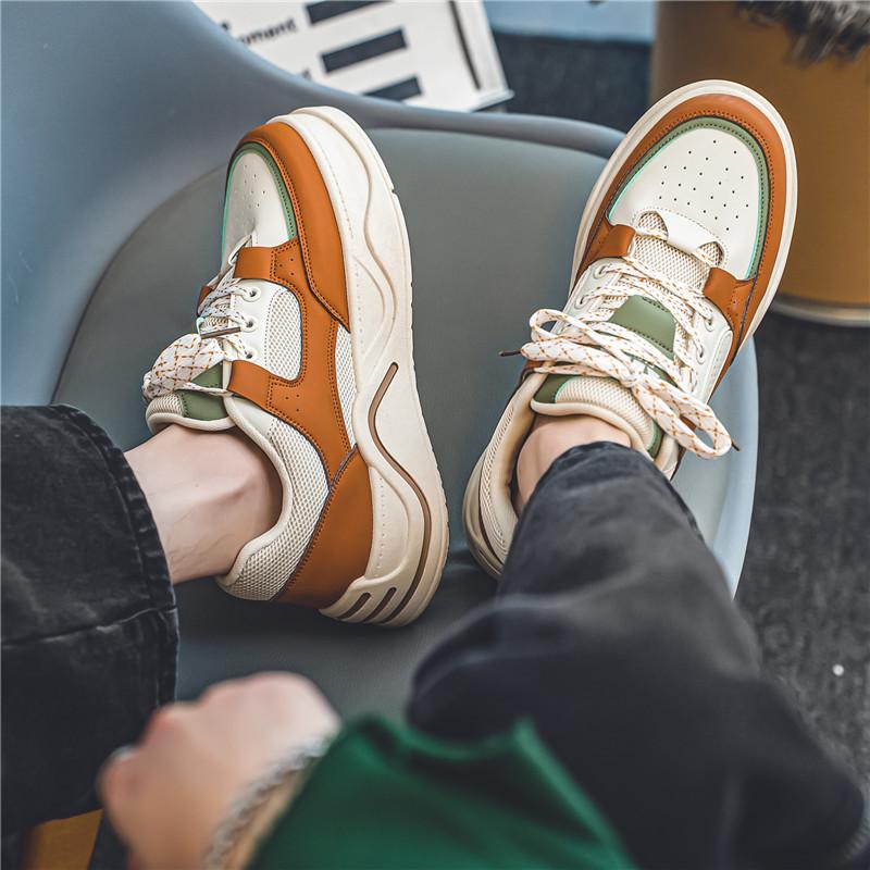 Sneaker Loafers Casual Shoe Men's Casual Shoes Sports and Leisure Men's Autumn Sneakers Skateboard Leather Shoes Mid-top New