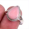 Натуральный розовый опал драгоценный камень 925 пробы серебро кольцо размер 9 P3T69