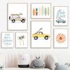 Скандинавский минималистичный пикап, доска для серфинга, кокосовая пальма, холст, живопись, постеры и принты, настенные художественные фотографии, домашний декор для детской комнаты