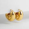 Vintage Waterproof Circle Chunky Snail Shell Hoop Earrings 18K Gold Plated Metal Seashells Shells Huggie Hoops Punk Jewelry Gift