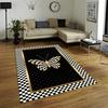 3D Butterfly Rug Pink Floral Design,Modern Home Decor Floral Butterfly Anti-Slip Carpet-Vintage Rug-Colorful Indoor Square Rugs
