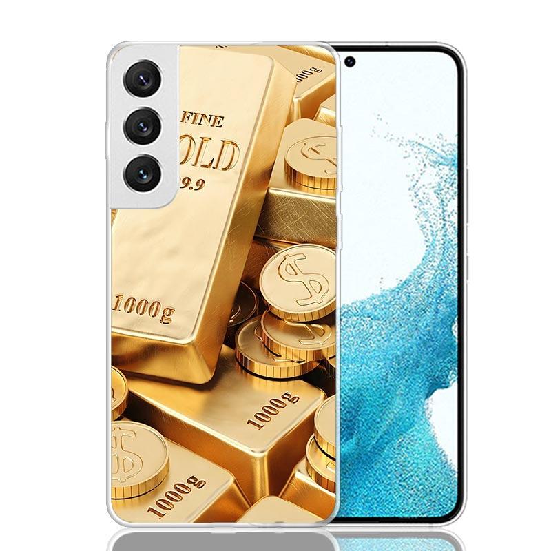 Чехол для телефона с узором из тонкого золота для Samsung Galaxy S26 S25 Edge S24 S23 FE S22 Ultra S21 Plus S20 + Fundas Cover Coque Gal