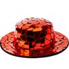 Luxury Fedora Hat Retro Wool Felt Hat Women European Punk Mirror Acrylic Novelty Flat Top Hats Men Cap Stage Performances Hat