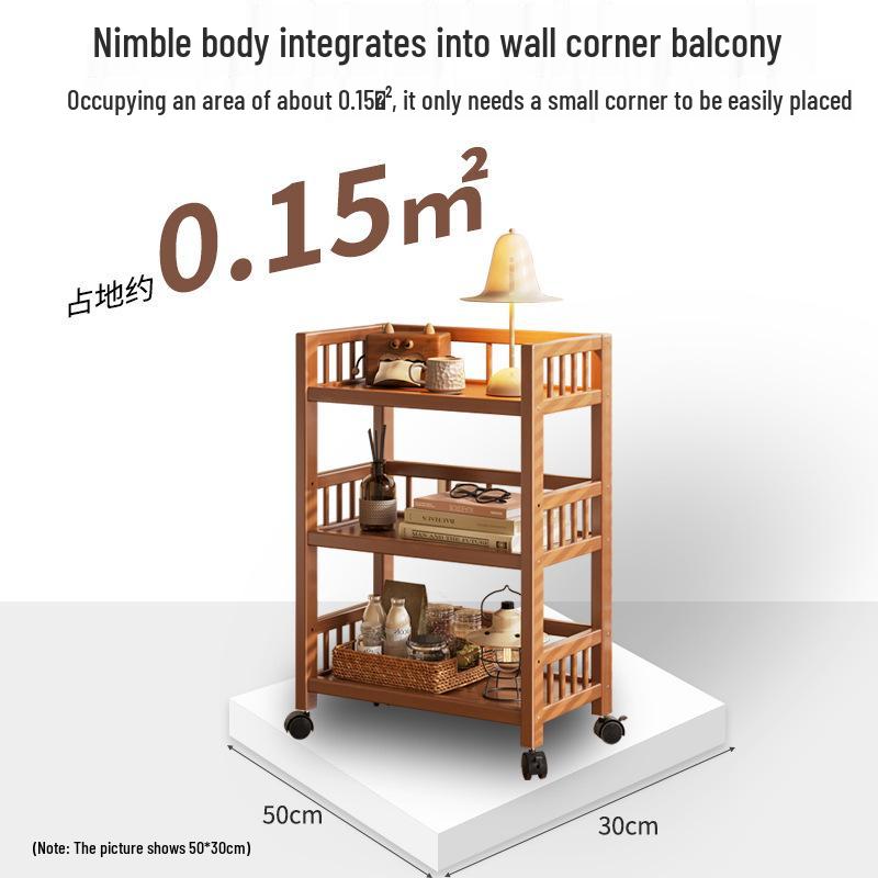 Многоярусная мобильная стойка для хранения: Напольная, многофункциональная тележка для гостиной и предметов домашнего обихода.