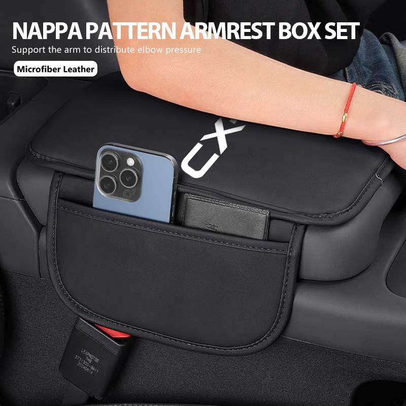 For Mazda Leather Car Armrest Box Pad Central Arm Rest Storage Pocket Protective Cover 3 CX3 CX4 CX5 CX7 CX8 CX9 CX30 RX7 Atenza AA43