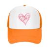 Pink Heart Mesh Trucker Hats for Unisex Women Adjustable Casual Fashion Baseball Caps for Outdoor Activities