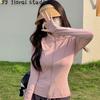 Stand-up collar yoga sunscreen clothing women's 1011 summer Internet celebrity fitness zipper long sleeve summer waist sports slim yoga clothing
