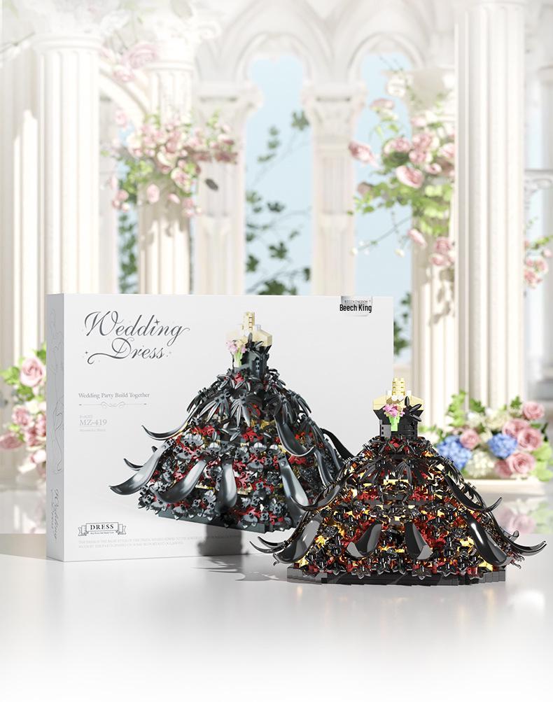 Совместимая Lego Белое Свадебное Платье Микро Алмазный Строительный Блок Фигурка Игрушка - Подарок для Девочек.