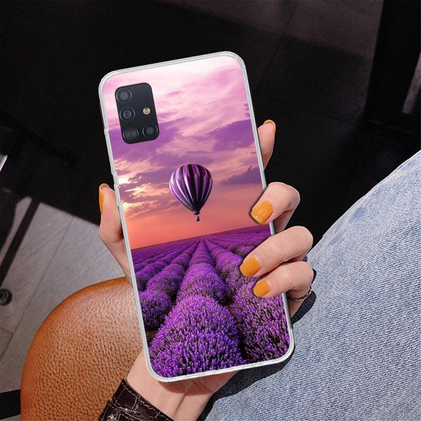 Фиолетовые Лавандовые Цветы Чехол для Телефона для Samsung Galaxy A12 A22 A32 A42 A52 A51 A50S A20S A10S A41 A31 A21S A40 A30S A20E A71 A70