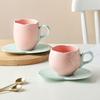 Ceramic Coffee Cup Creative European Coffee Cup And Saucer Set Small Fresh Ceramic Tea Cup Drinking Cup Breakfast Cup