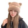 Knitted Hat For Women Winter Warmth Breathable Windproof With Cute Ear Design For Casual Wear