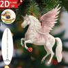 2D Акриловые Рождественские Подвески Зодиакальная Лошадь Подвески на Елку Подвеска-Шарм для Зеркала Заднего Вида Автомобиля Украшения для Вечеринки Новогодние Украшения
