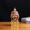 Сплав Эмаль Craft Корона Яйцо Украшение Пасхальное украшение Яйцо шкатулка для украшений гостиная украшение для дома Хранение ювелирных изделий серьги