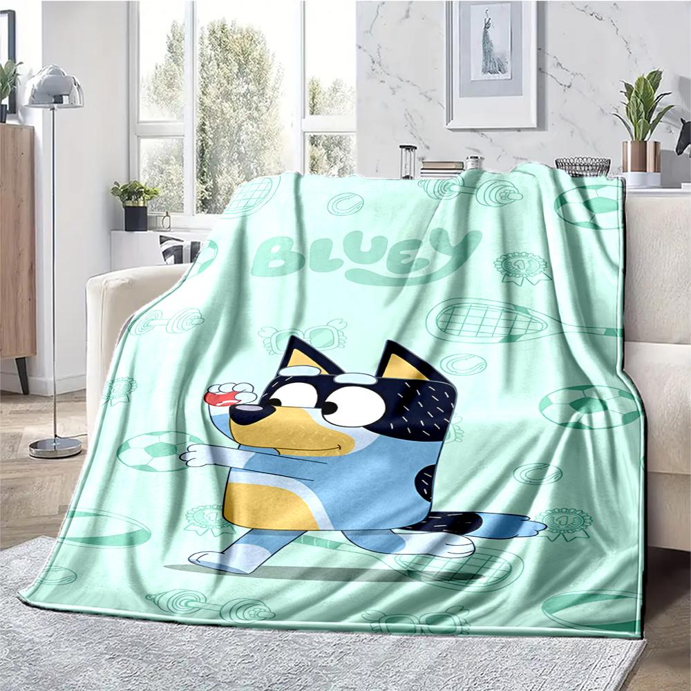 Bluey Theme Printed Blanket - Perfect for Couch, Bed, Travel & Outdoor Use | Machine Washable, Cozy & Durable.