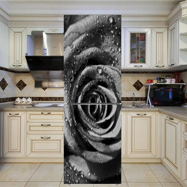 Art New Rose стикер на холодильник с цветочным узором, наклейки на стену, украшение дома, кухня, настенная роспись, декор, современный ремонт