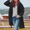 Autumn and Winter Long Woolen Women's Coat Hooded Jacket