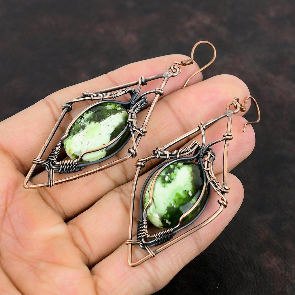 Австралийские хромированные серьги с халцедоном, серьги из медной проволоки, ювелирные изделия из настоящего драгоценного камня, серьги ручной работы, изящные медные ювелирные изделия, подарки для нее