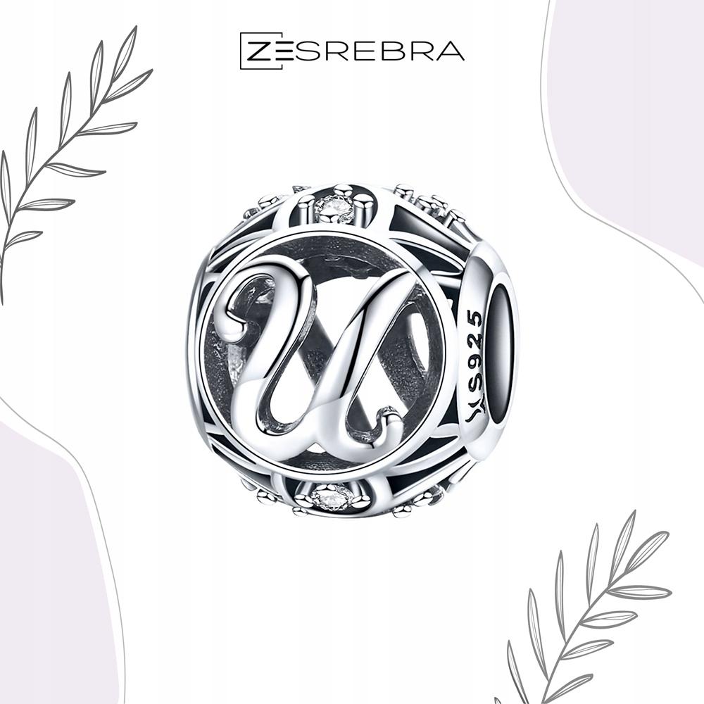 Charms Letter U Pendant Pr 925 Openwork Bead Zircons Letter