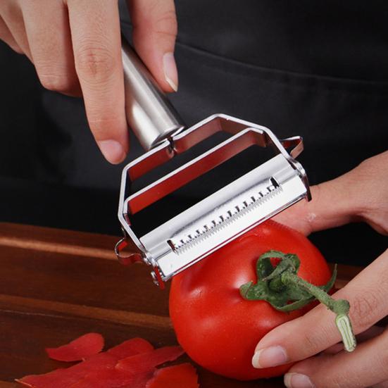 Терка для очистки овощей Многофункциональная нержавеющая сталь с удобной ручкой с двойной головкой и удобным крючком для хранения