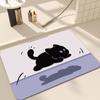 Коврик для пола с милым котом Коврик для ванной комнаты с диатомовой грязью Коврик для входной двери Водопоглощающий быстросохнущий утолщенный коврик для туалета