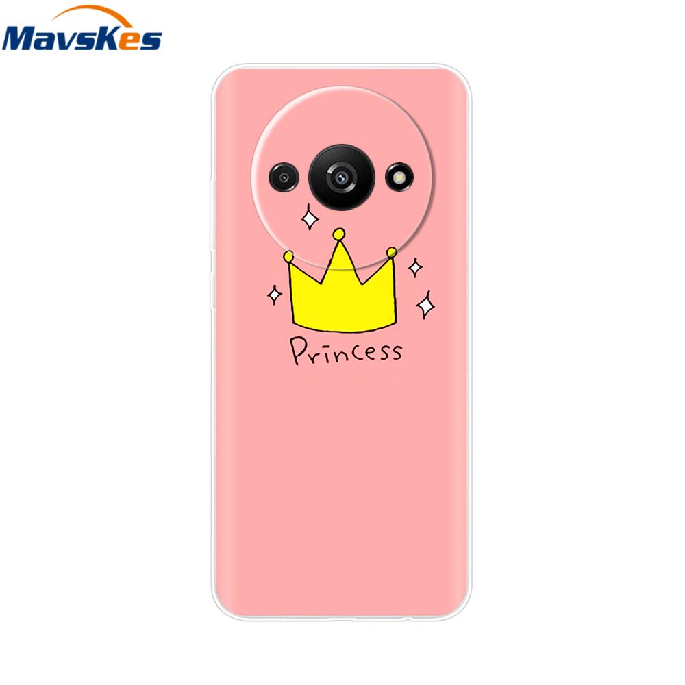 For Xiaomi Redmi A3 2024 Case Transparent Cute Soft Silicone TPU Coque Funda For RedmiA3 A 3 4G Phone Cover Clear Capa 6.71''