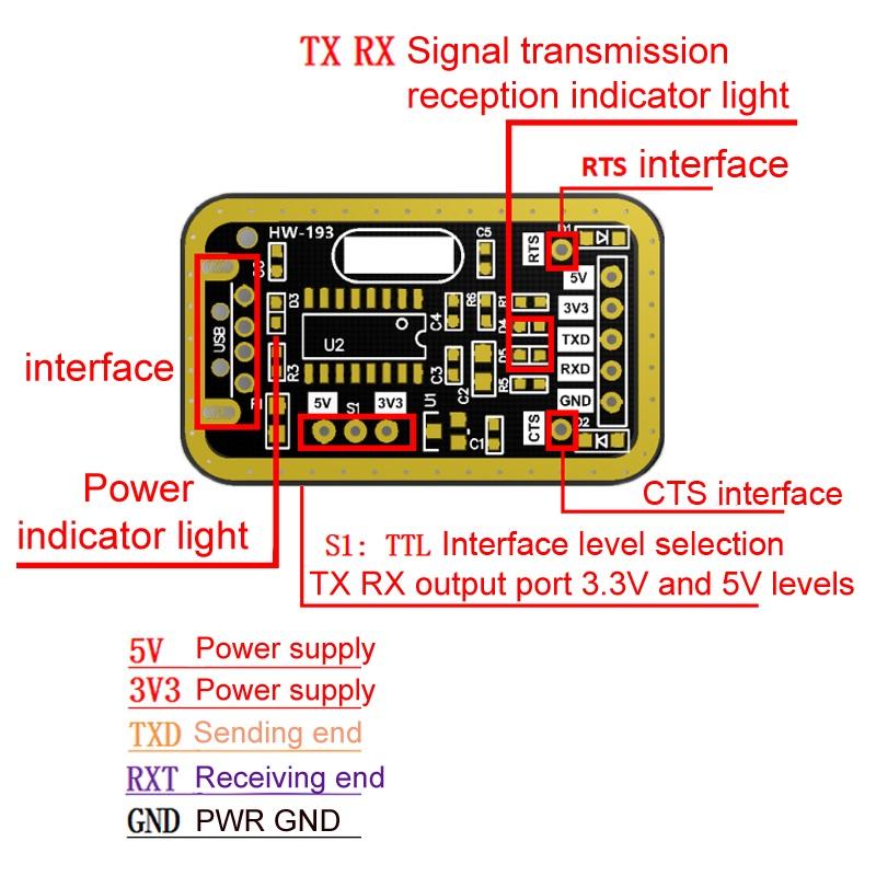 CH340G RS232 USB To TTL Serial Port Converter Module 3.3V 5V Upgrade USB To Serial Port CH340 Module for DIY Arduino