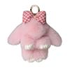 Плюшевый кролик брелок пушистый искусственный мех кролик кулон брелок мягкий брелок животное аксессуар для женщин кошелек рюкзак Декор