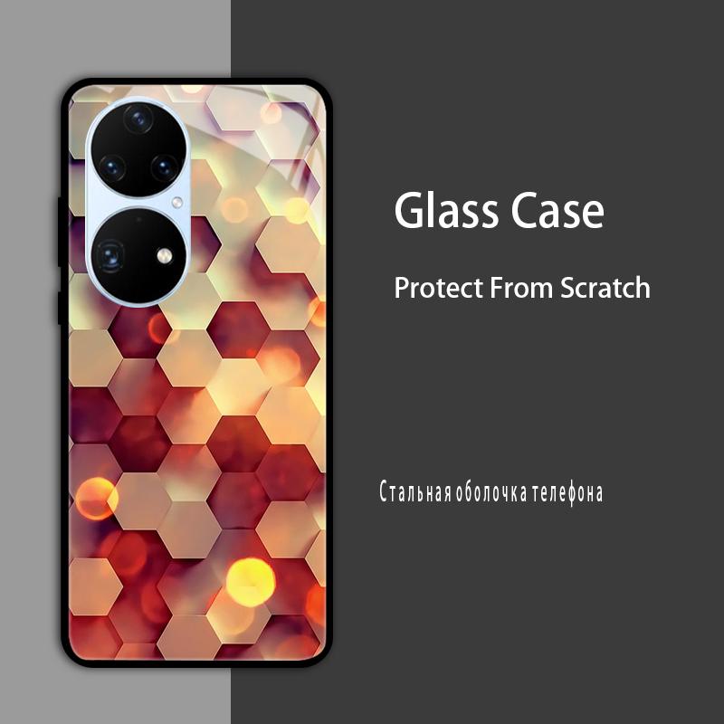 Чехол для Huawei P50 Pro P50E P 50 Роскошный закаленный стеклянный чехол для телефона Huawei P50 E Задняя крышка Модный защитный чехол P50Pro